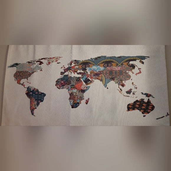DENY Design World Map Tapestry/Rug Louis Armstrong Told Us So - Picture 4 of 5